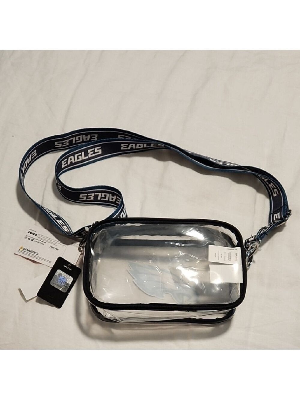 FOCO Clear Messenger Bag with Black Trim - Picture 2 of 4